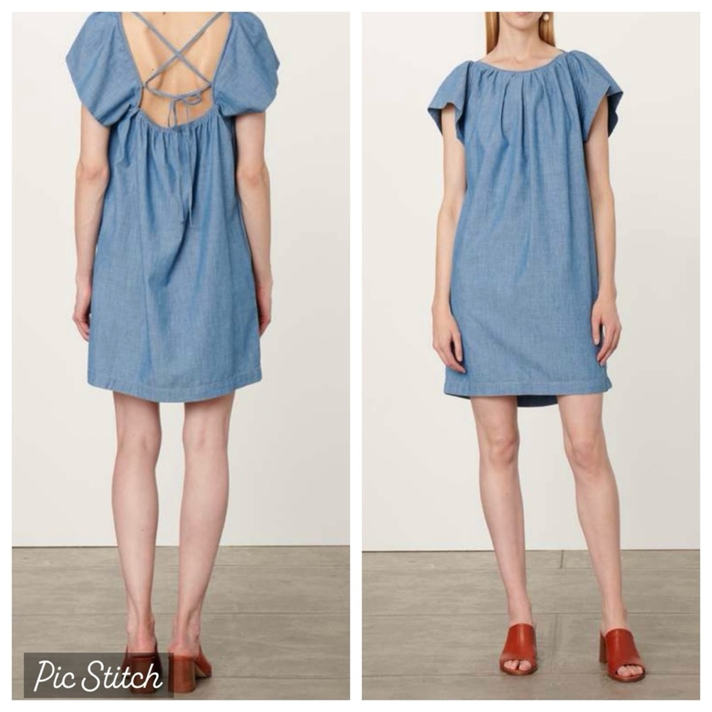 vanessa bruno anaide chambray mini dress